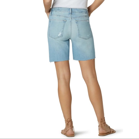 JOES JEAN Shorts Distressed Mid Rise Light Wash Denim Bermuda Length - Picture 3 of 8